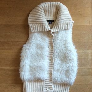 Gap ivory faux fur vest